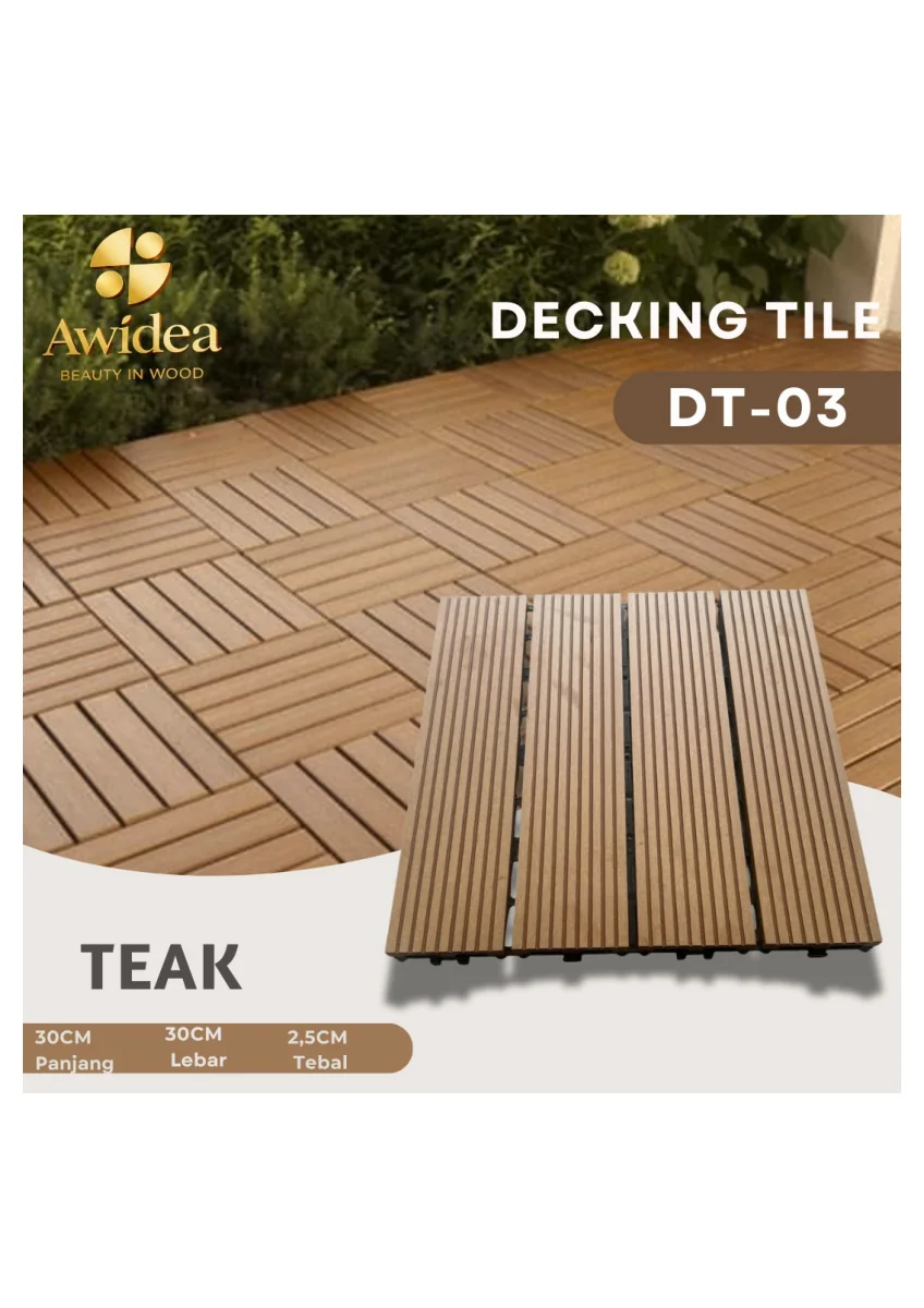 Decking Tile AWIDEA DT-03 Teak 30 x 30 x 2,5 cm