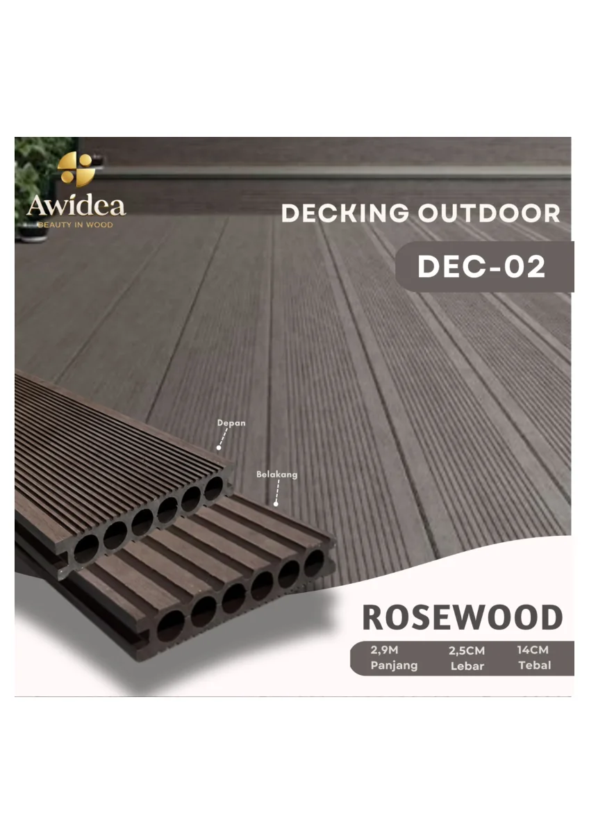 Decking WPC Outdoor AWIDEA DEC-02 Rosewood 14 x 290 x 2,5 cm