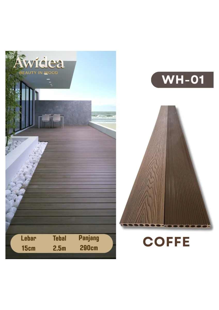 Decking WPC Outdoor AWIDEA WH-01 Coffee 15 x 290 x 2,5 cm
