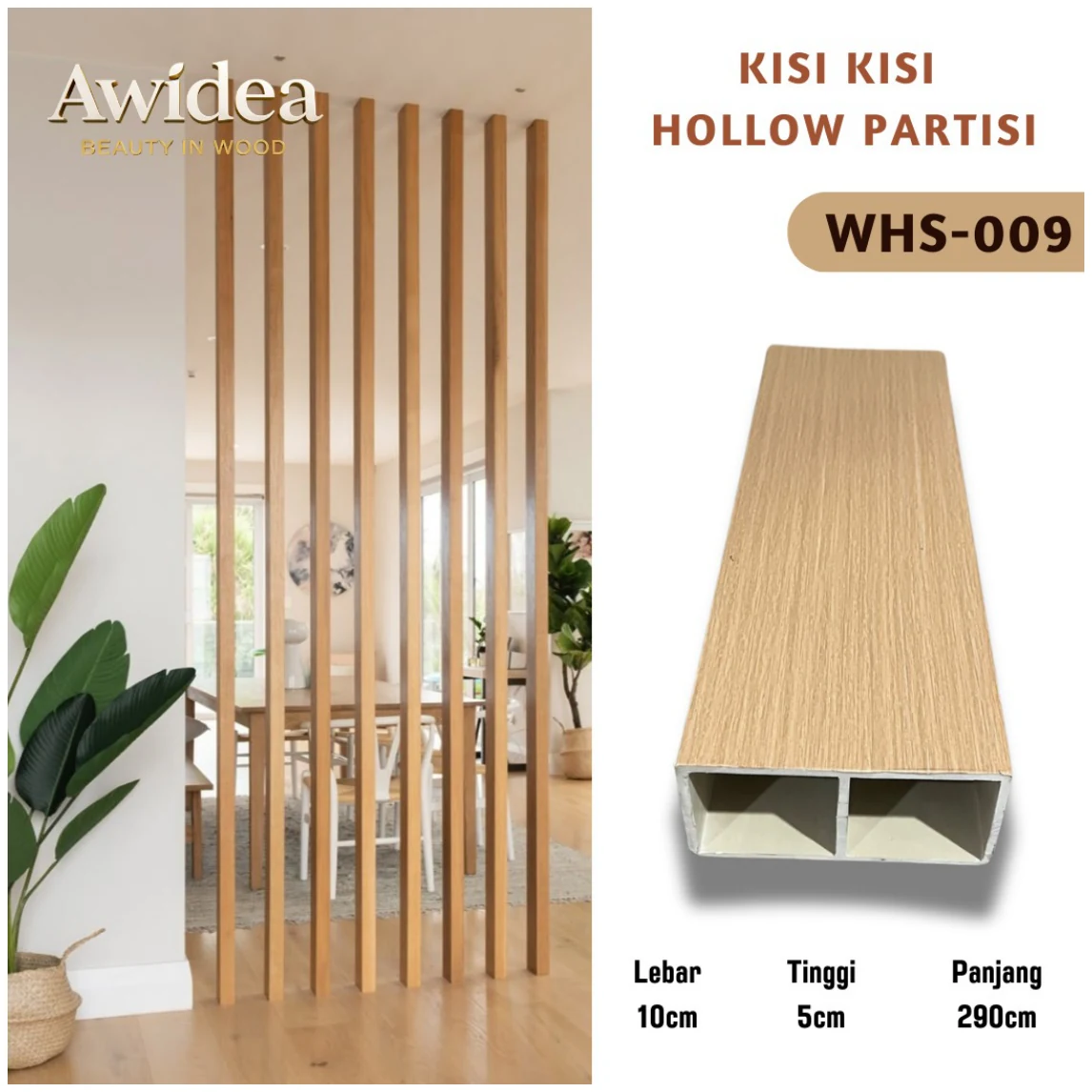 WHS-009 - Hollow Partisi Indoor 10×5 cm AWIDEA