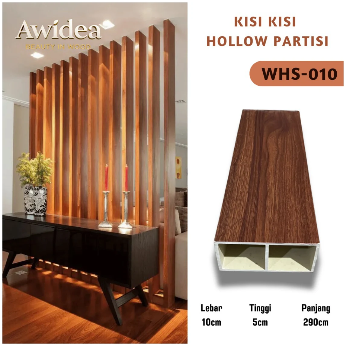 WHS-010 - Hollow Partisi Indoor 10×5 cm AWIDEA