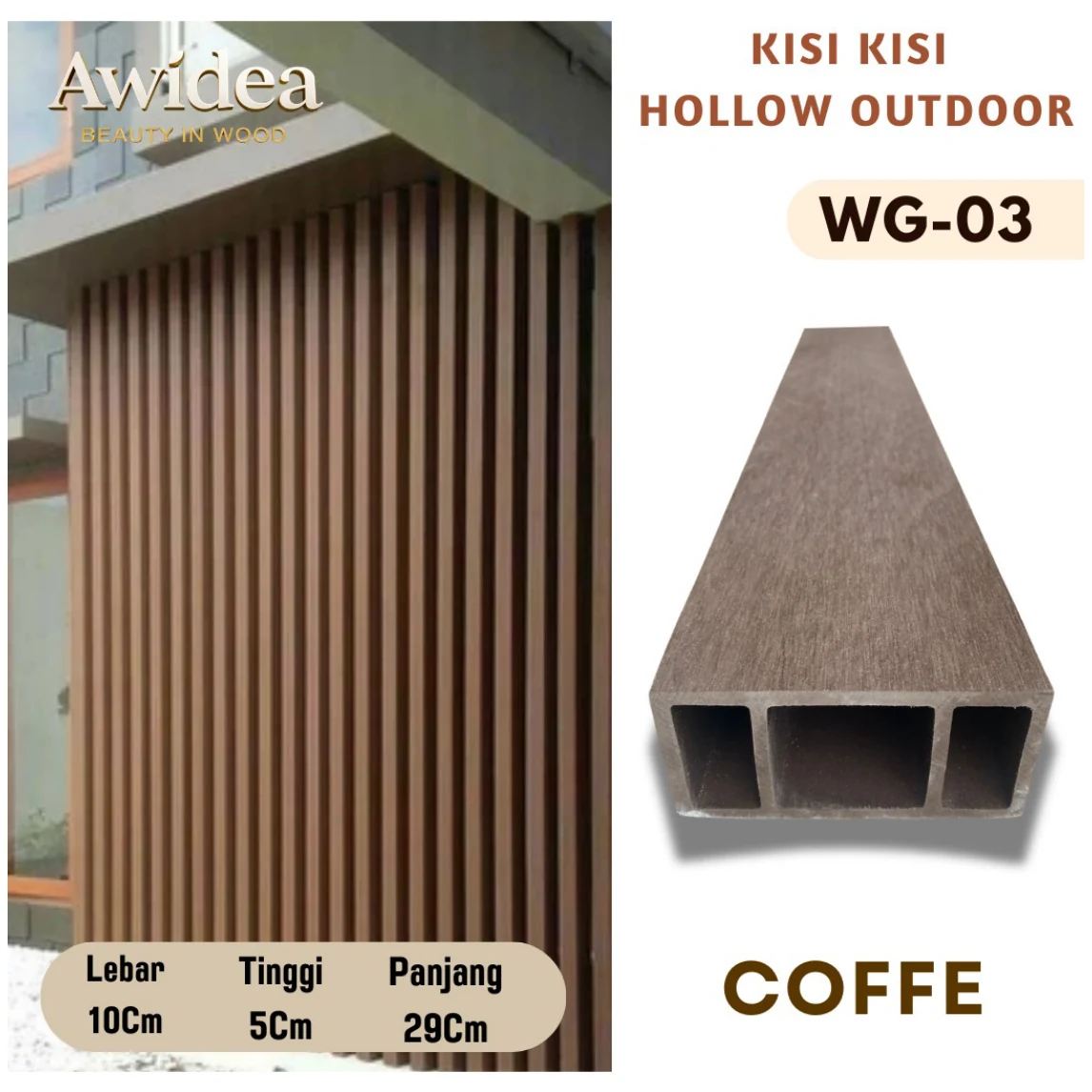 WG-03 - COFFE - Hollow Outdoor 10×5 cm AWIDEA
