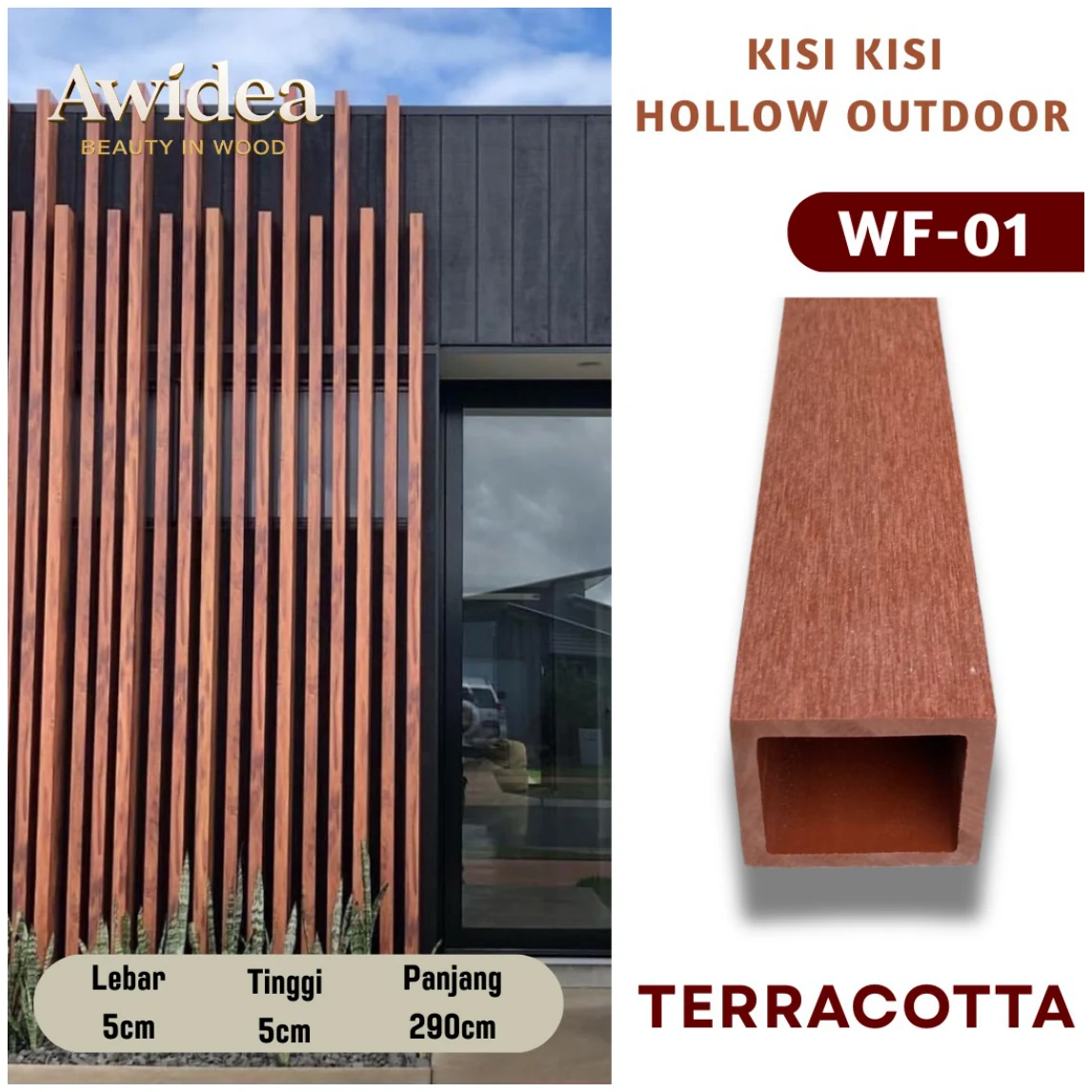 Katalog Hollow Outdoor AWIDEA WF-01 Terracotta ukuran 5 x 5 cm