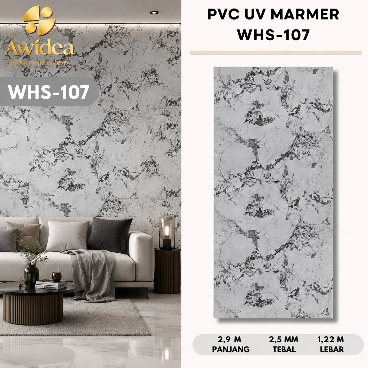 PVC UV Marmer AWIDEA WHS-107