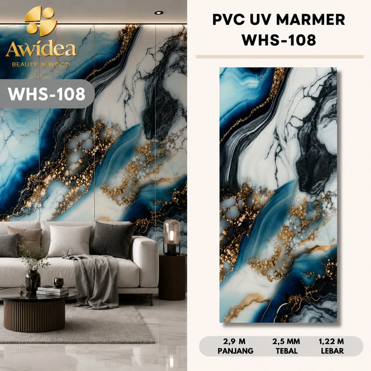 PVC UV Marmer AWIDEA WHS-108