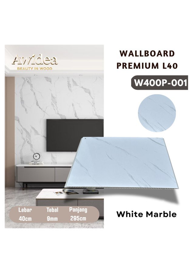 Wallboard AWIDEA W400P-001 White Marble
