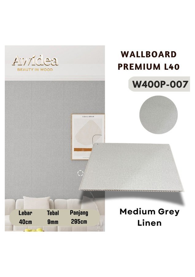 Wallboard AWIDEA W400P-007 Medium Grey Linen
