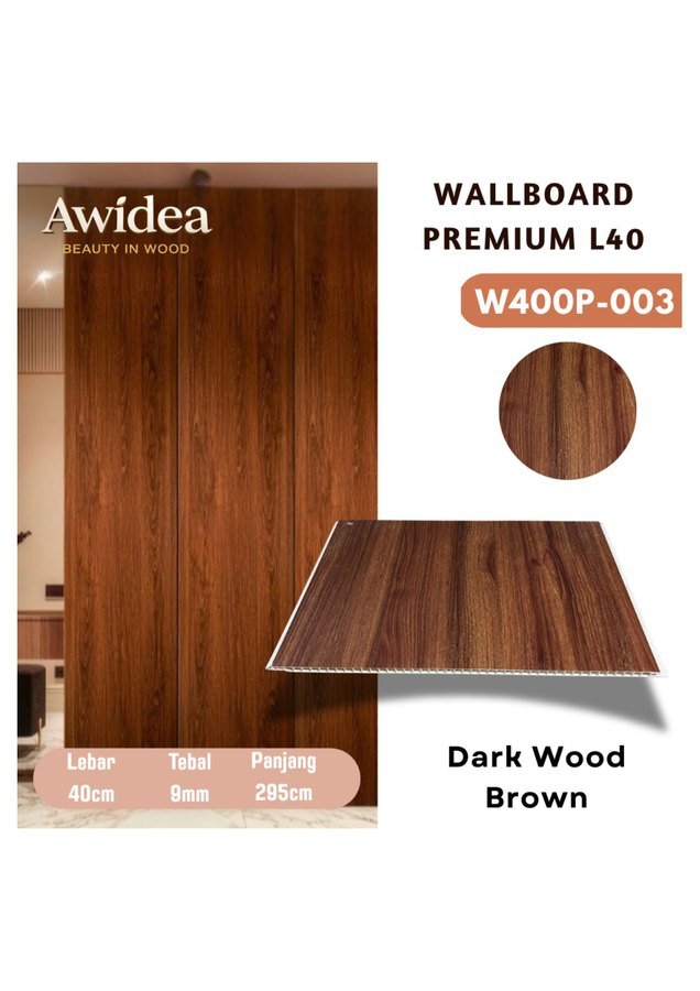 Wallboard AWIDEA W400P-003 Dark Wood Brown