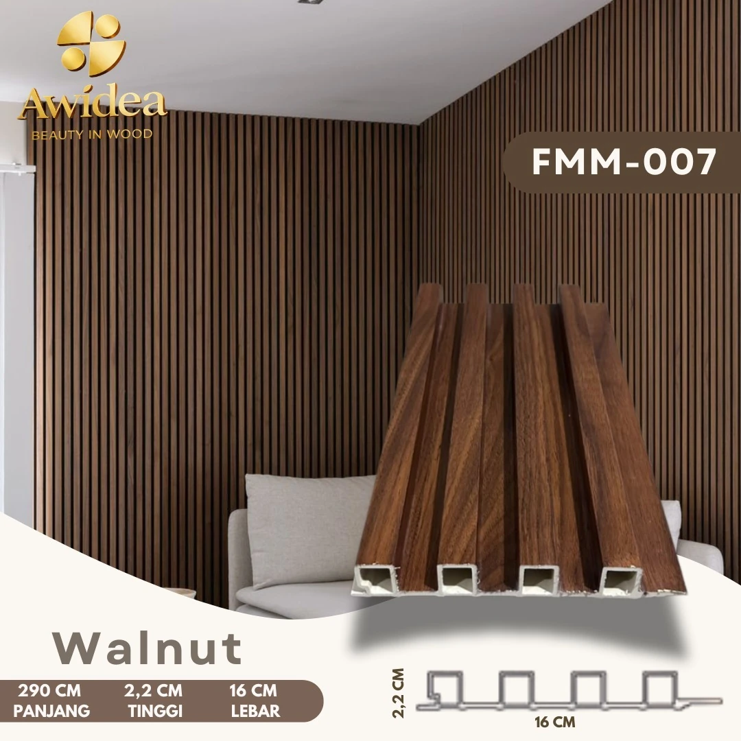 FMM-007 Walnut - WPC Indoor 16 cm FMM/FMS AWIDEA