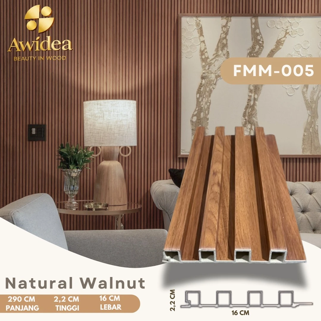 FMM-005 Natural Walnut - WPC Indoor 16 cm FMM/FMS AWIDEA