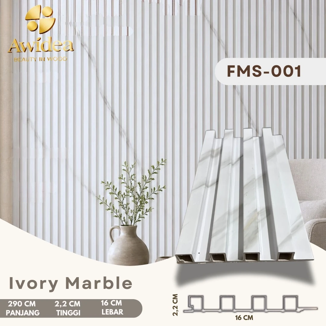 FMS-001 Ivory Marble - WPC Indoor 16 cm FMM/FMS AWIDEA