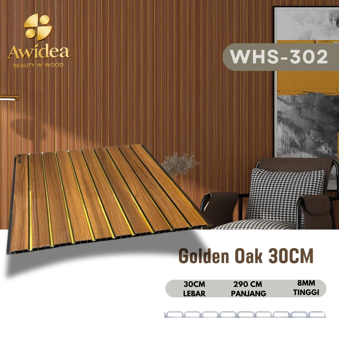 WHS-302 Golden Oak WPC Premium 30 cm AWIDEA