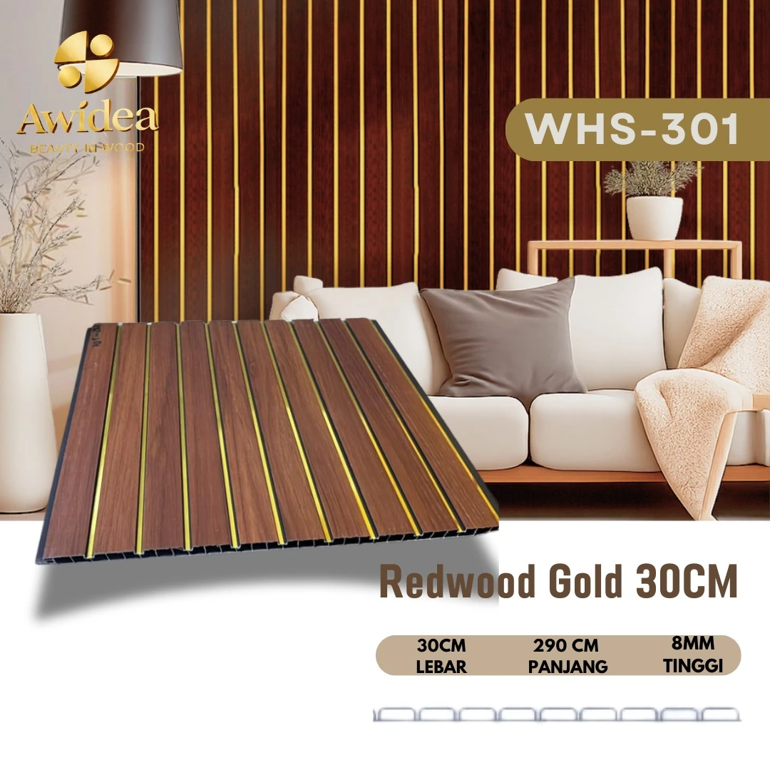 WHS-301 Redwood Gold 30CM - WPC Premium 30 cm AWIDEA