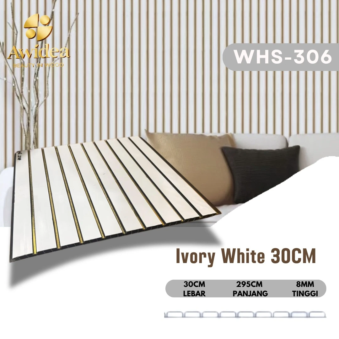 WHS-306 Ivory White 30CM - WPC Premium 30 cm AWIDEA