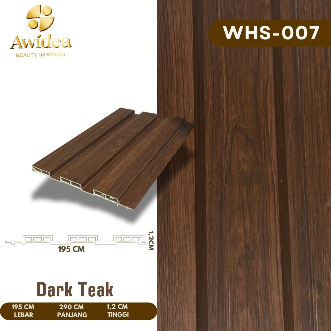 WHS-007 Dark Teak - WPC Indoor 19,5 cm AWIDEA