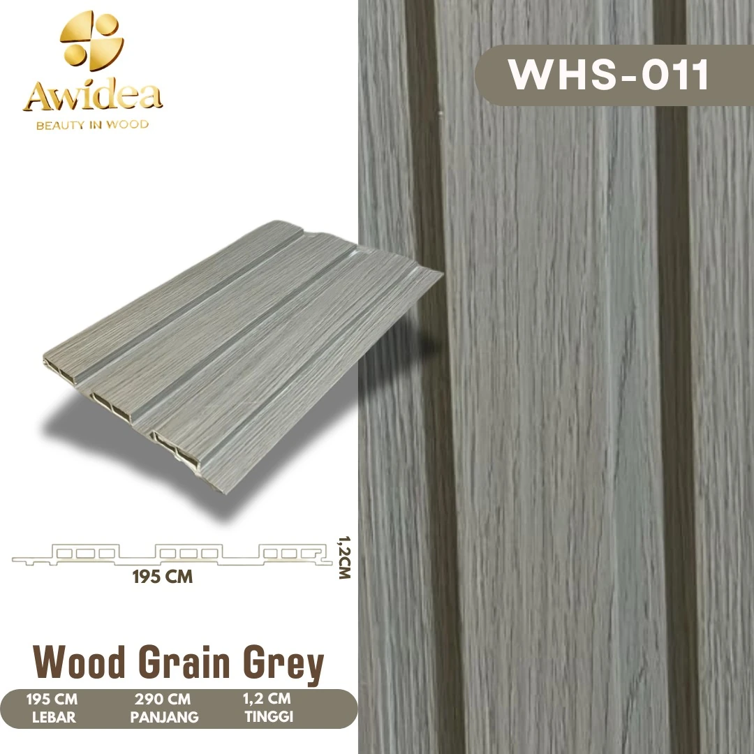 WHS-011 Wood Grain Grey - WPC Indoor 19,5 cm AWIDEA