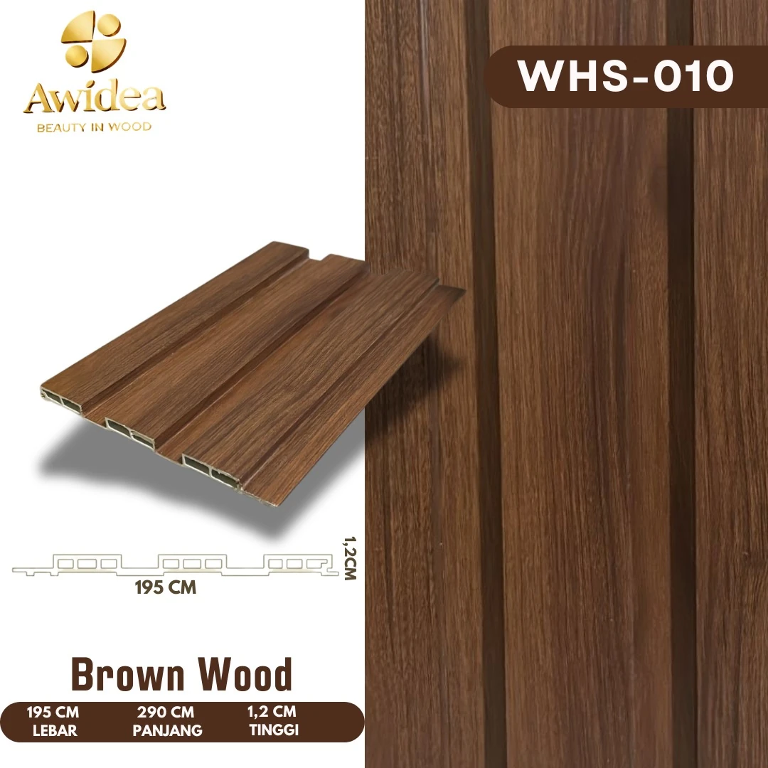 WHS-010 Brown Wood - WPC Indoor 19,5 cm AWIDEA