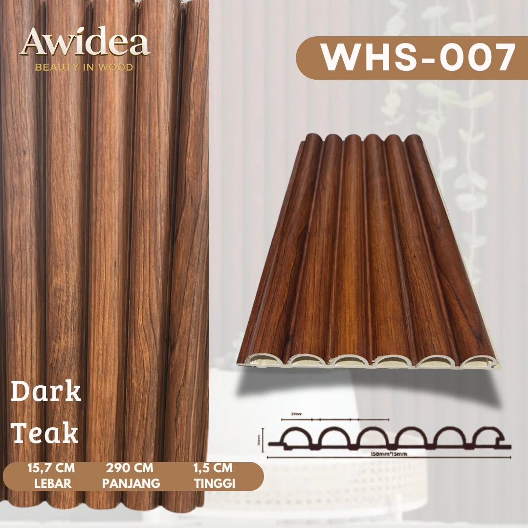 WHS-007 Dark Teak - WPC 15,7 cm 1/2 Bulat AWIDEA