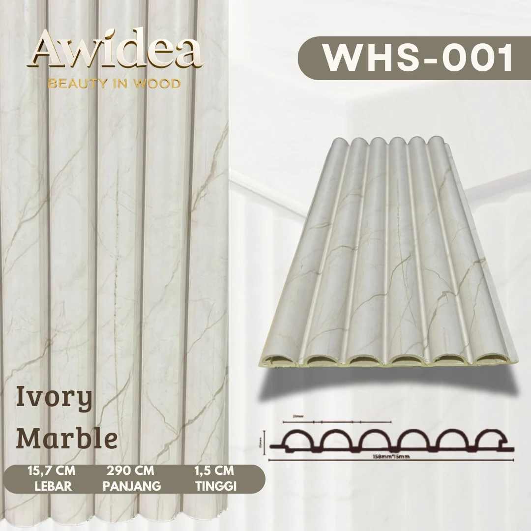 WHS-001 Ivory Marble - WPC 15,7 cm 1/2 Bulat AWIDEA