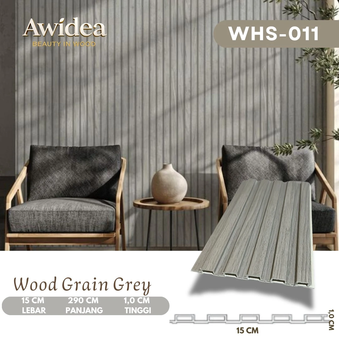 WHS-011 Wood Grain Grey - WPC Mini 15 cm AWIDEA