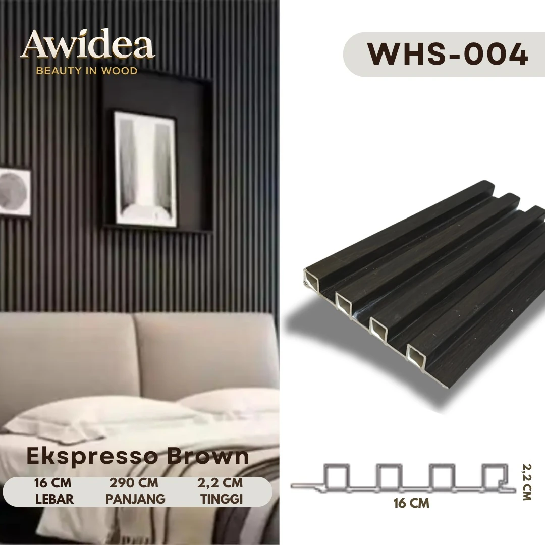 WHS-004 Ekspresso Brown - WPC Indoor 16 cm WHS AWIDEA