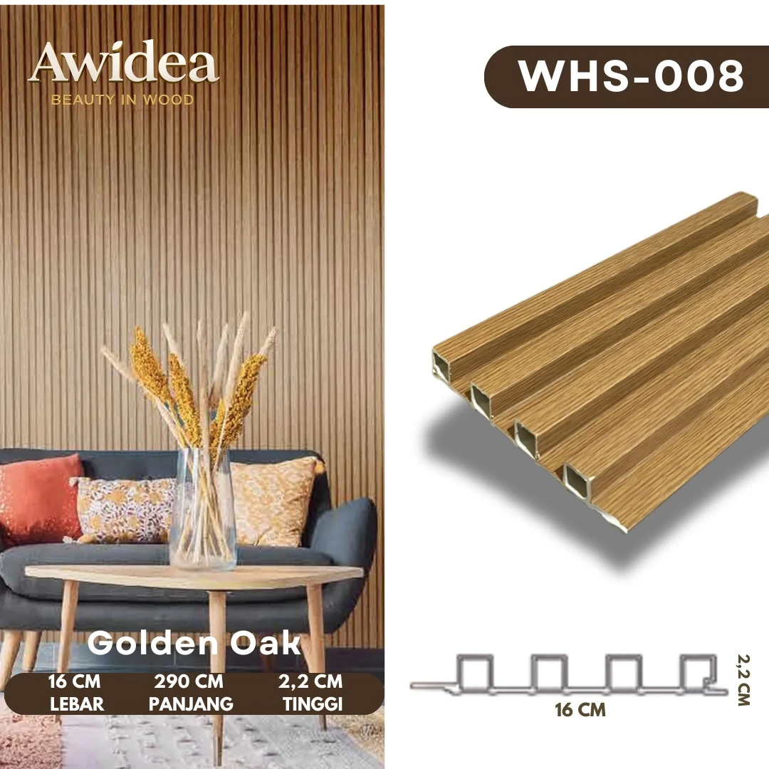 WHS-008 Golden Oak - WPC Indoor 16 cm WHS AWIDEA