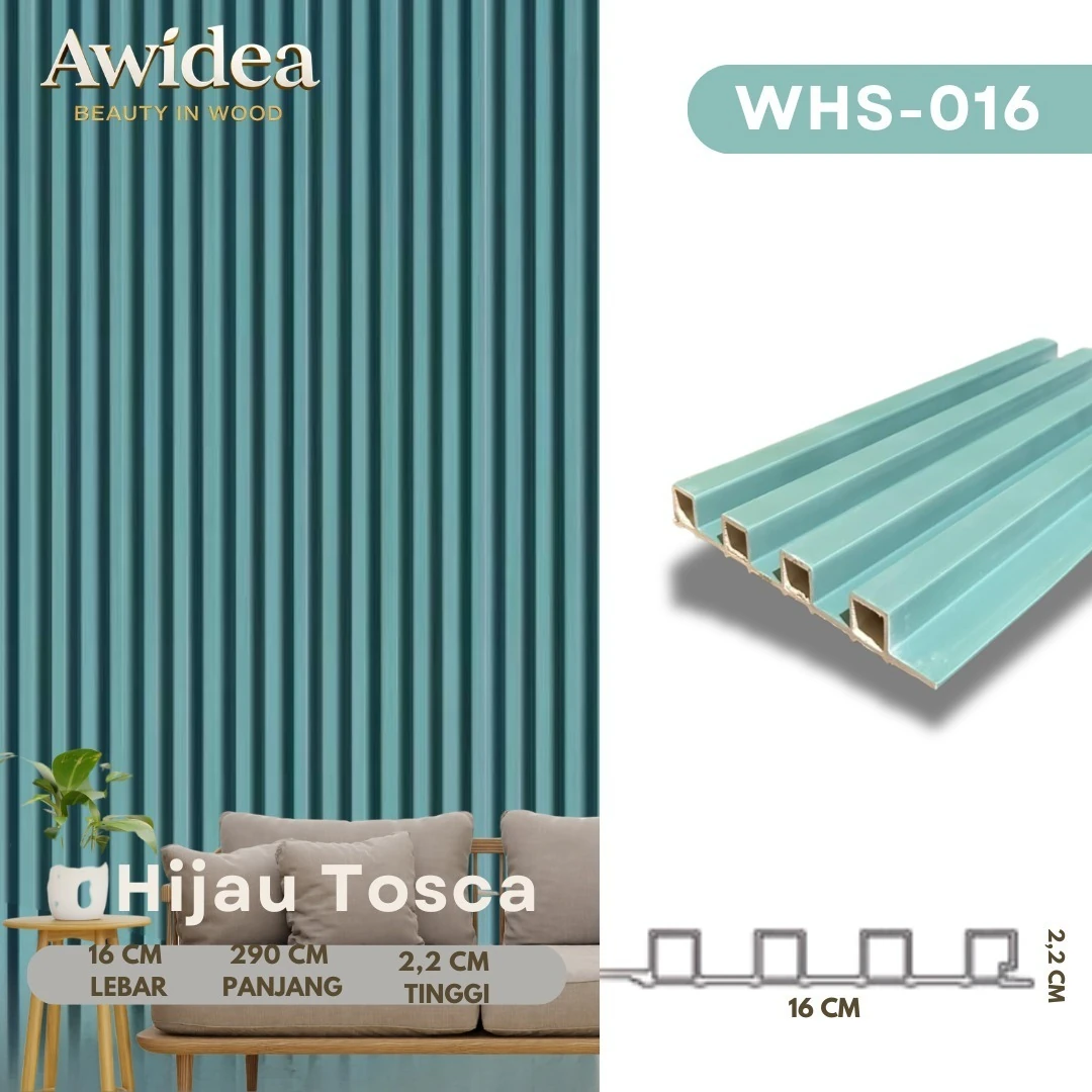 WHS-016 Hijau Tosca - WPC Indoor 16 cm WHS AWIDEA